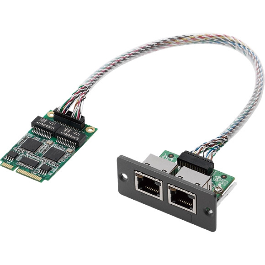 NISK300LAN Mini-PCIe 2x Gigabit LAN Card with universal I/O bracket