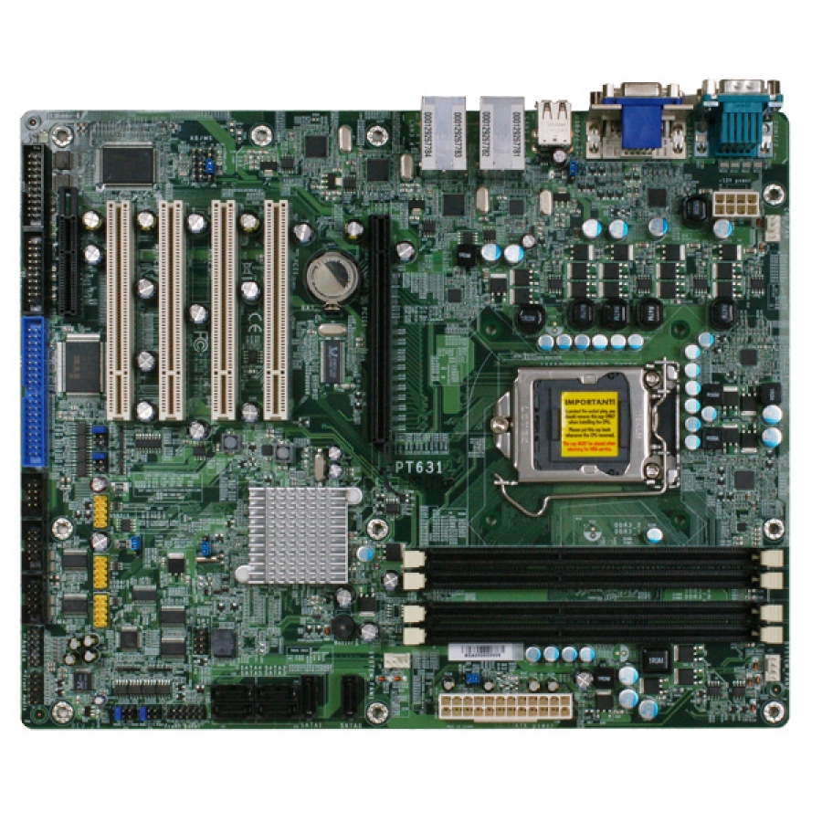 PT631-IPM Industrial ATX Intel Q57 Core i3 i5 i7 avec 1 x PCIe[x16], [x4], 4 x PCI Slots, 4 x LAN (Vue principale)