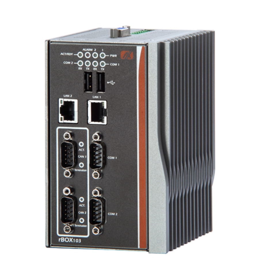rBOX103-FL DIN-Mount Intel Atom Z510/520PT Fanless Computer System with CAN bus 