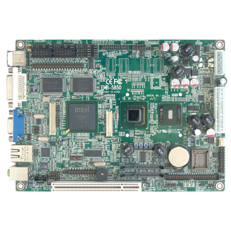 EMB-5850 5.25" EBX Intel Atom N270 1.6GHz SBC with PCI & Mini-PCIe (Main View)