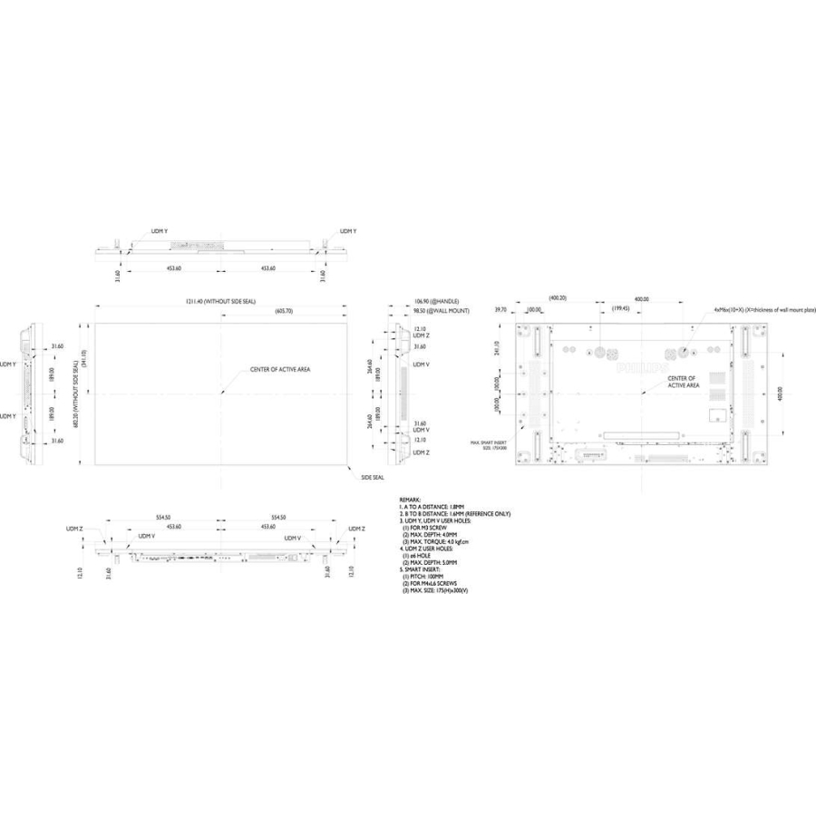 55-Zoll-Videowanddisplay mit ultraschmalem 0,9-mm-Rahmen (700 NITS)