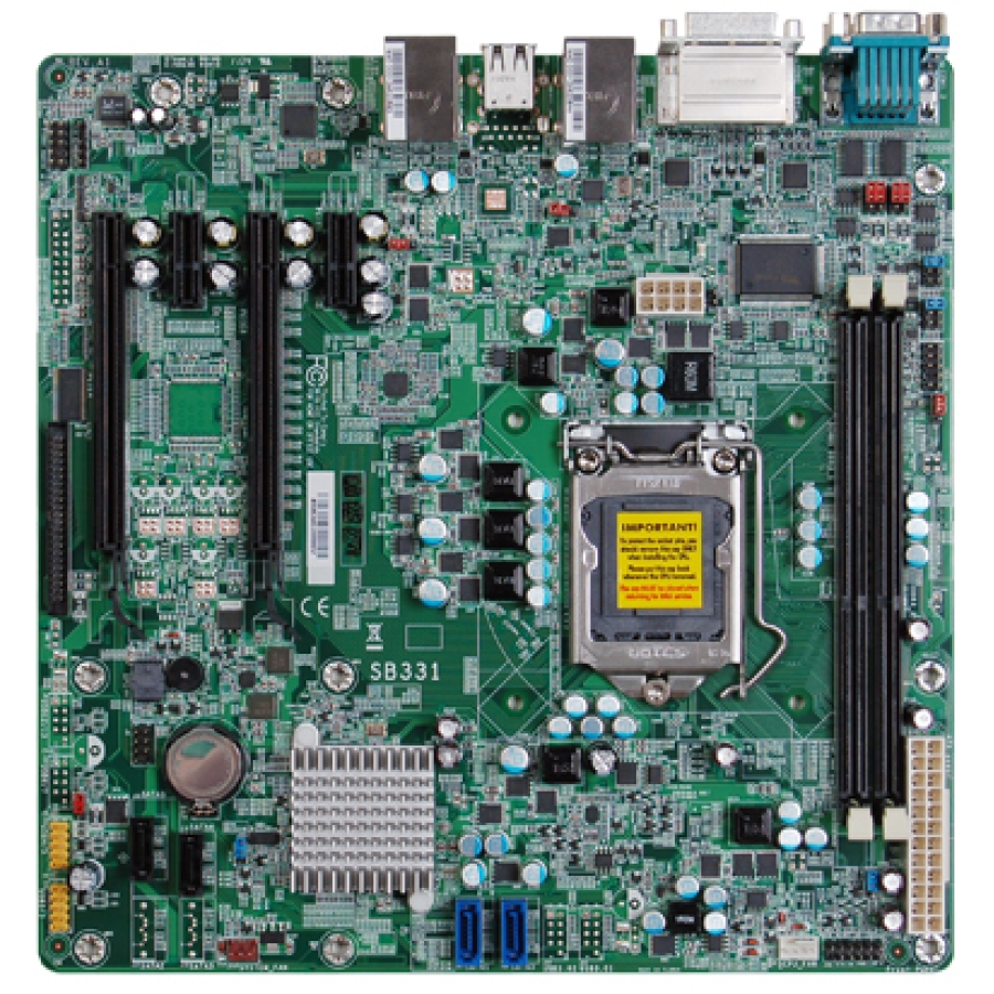 DFI SB331-D Low Cost Micro ATX Intel H61 i3/i5/i7 Motherboard with 2 PCIe[x16] & 2 PCIe[x1]