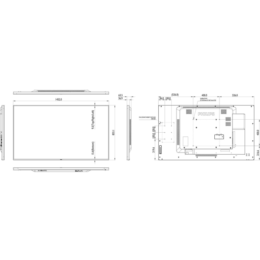 65" Signage-Display für Android-Apps geeignet