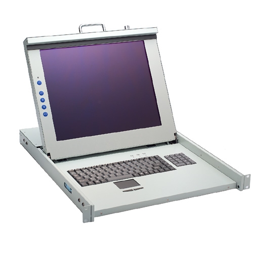 AX69178 1U 17" LCD Rackmount Monitor & Keyboard with Integrated 8-port KVM 