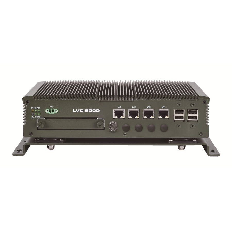 LVC 5000N4 Fanless Mobile Computer with Intel 847E CPU & 4 x PoE Ports