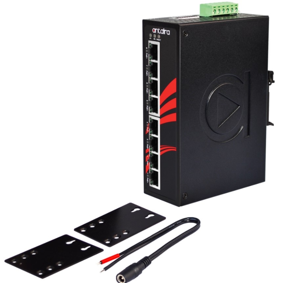 Antaira LNP-0800-60-24 8-Port Industrie PoE+/ PoE++ Unverwalteter Ethernet-Switch
