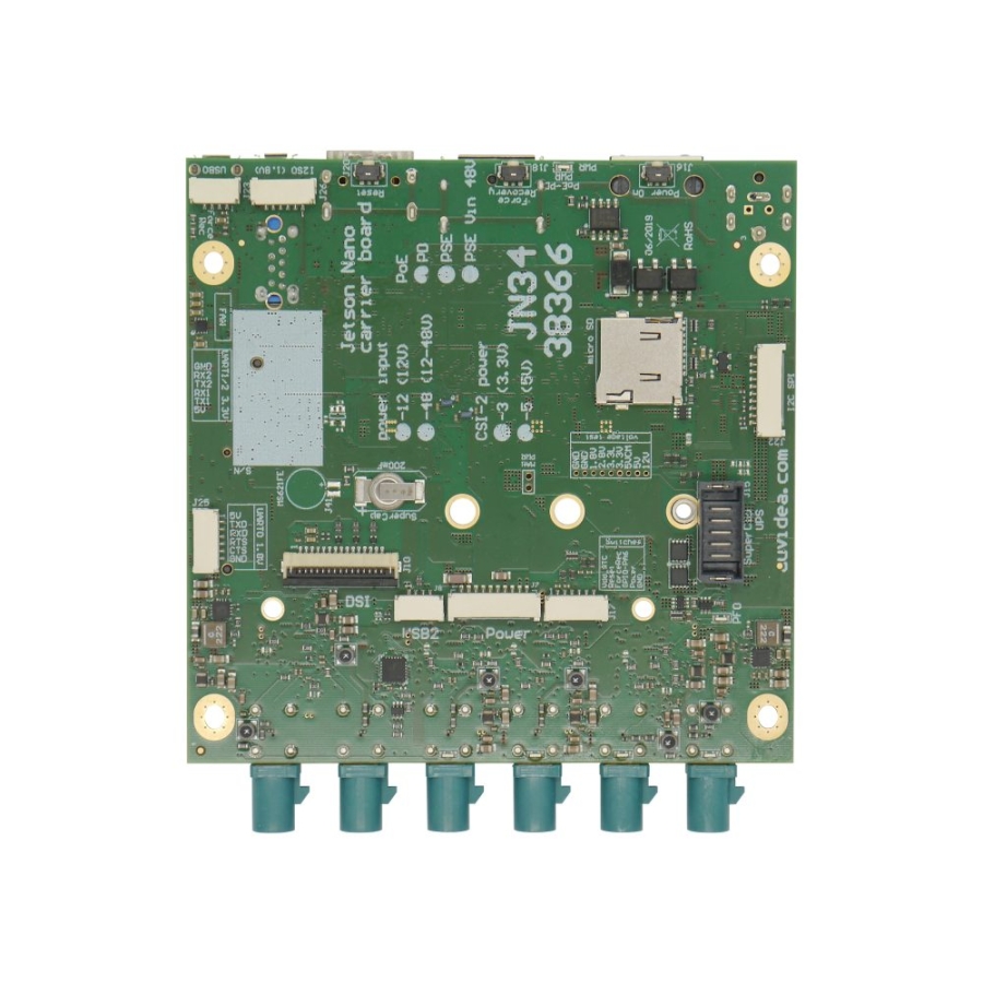 Auvedia JN34 Carte porteuse NVIDIA Jetson Nano/NX avec 6 connecteurs FPD-Link III