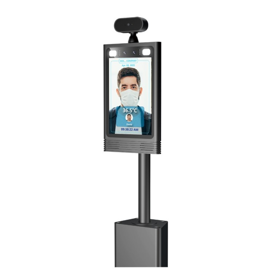 Axiomtek ITC080 8" Facial Recognition Body Temperature Kiosk with 350nits