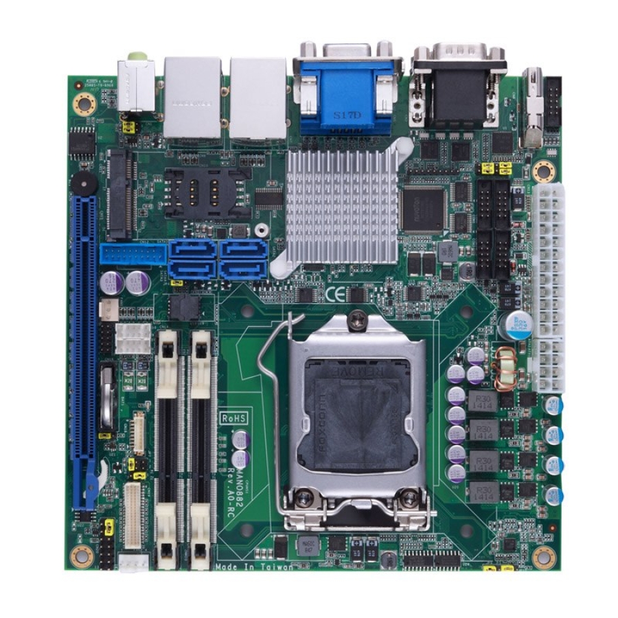 Axiomtek Carte serveur Mano882 Mini-ITX avec CPU Intel Xeon