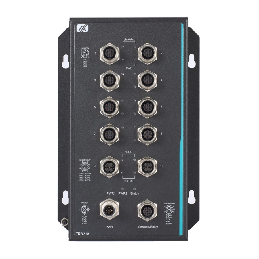 Axiomtek TEN710MW EN50155/EN45545-2 zertifizierter Layer 2 Managed Ethernet Switch