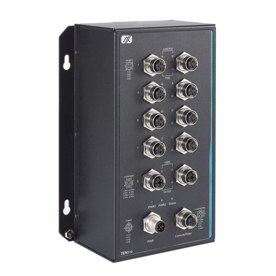 Axiomtek TEN710MW EN50155/EN45545-2 Certified Layer 2 Managed Ethernet Switch