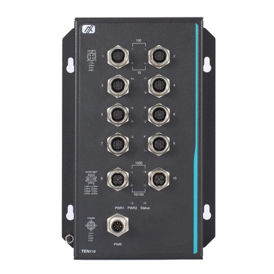 Axiomtek TEN710UW EN50155/EN45545-2 zertifizierter Layer 2 Unmanaged Ethernet Switch