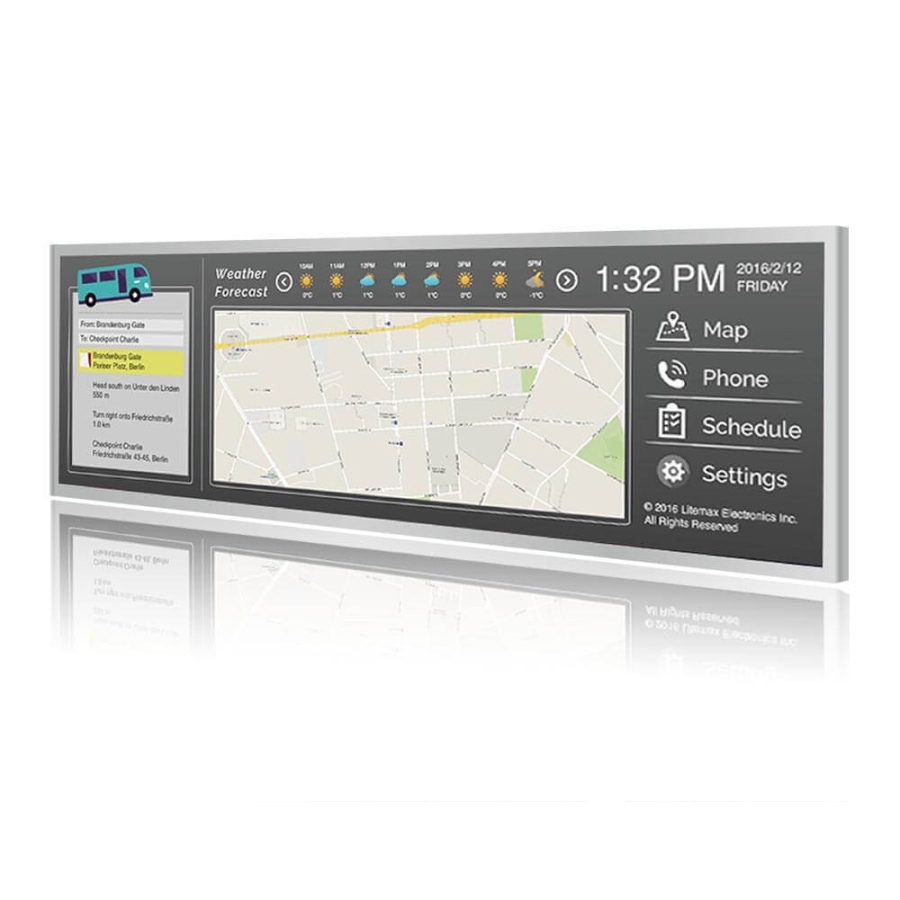 Litemax SSH1393-A 13.9" LCD Stretched LCD Display Kit (1280x398) 600 NIT 