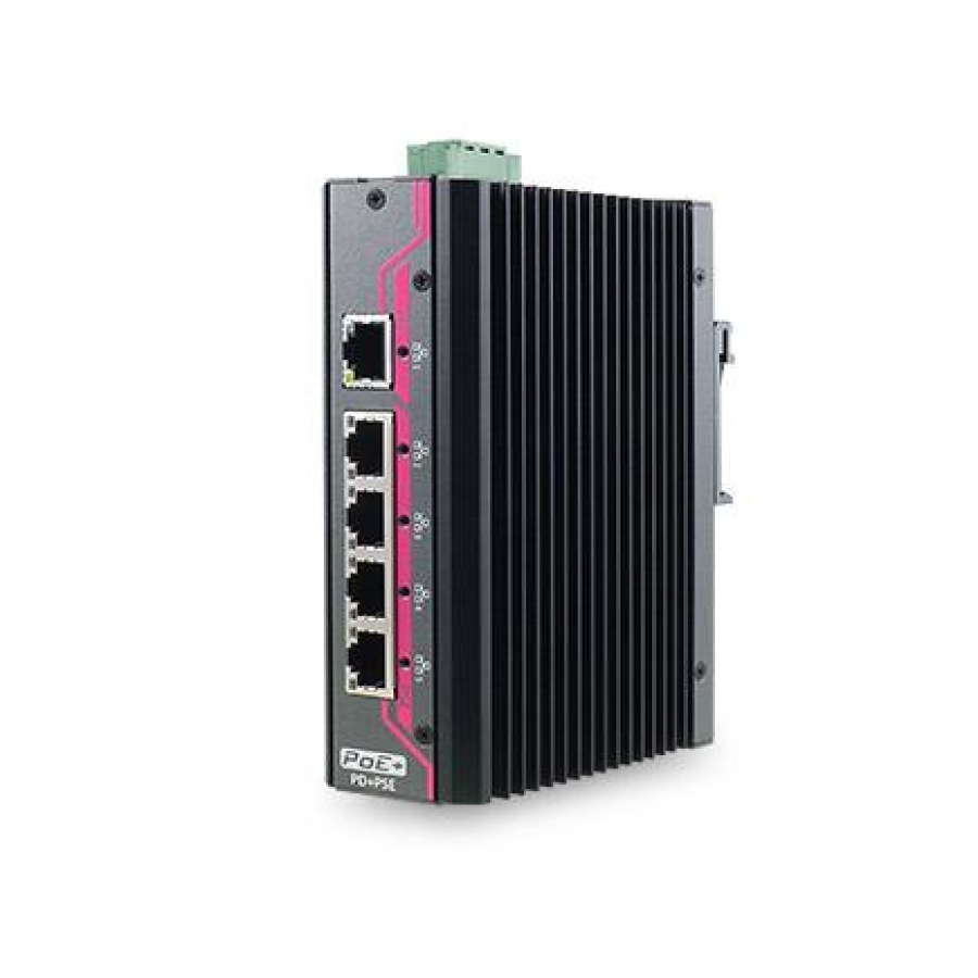 Neousys EDX-104 Mobile Überwachung 5-Port PoE+ Unmanaged Ethernet Switch
