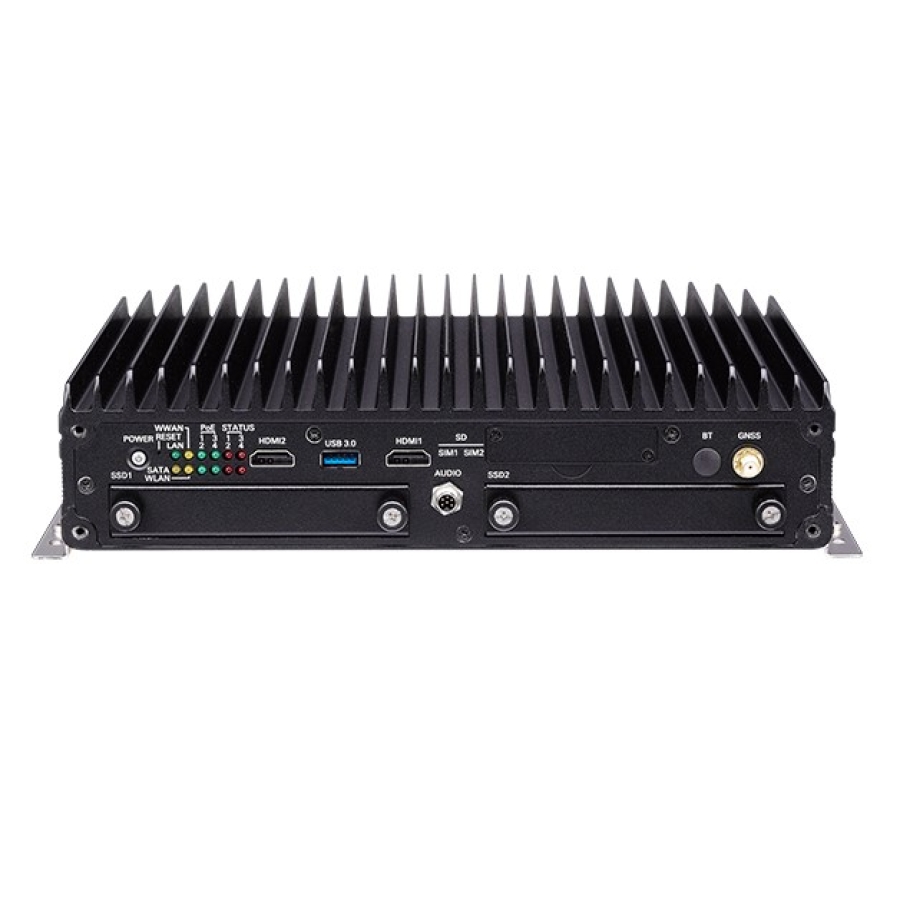 Nexcom nROK 6222 Intel Atom E3950 Lüfterloser 4CH PoE Computer für Schienenfahrzeuge