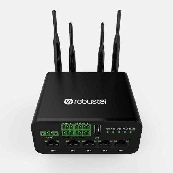 Robustel R1520 Industrial Dual SIM Cellular VPN Router w/ 5x LAN, GPS and E-Mark