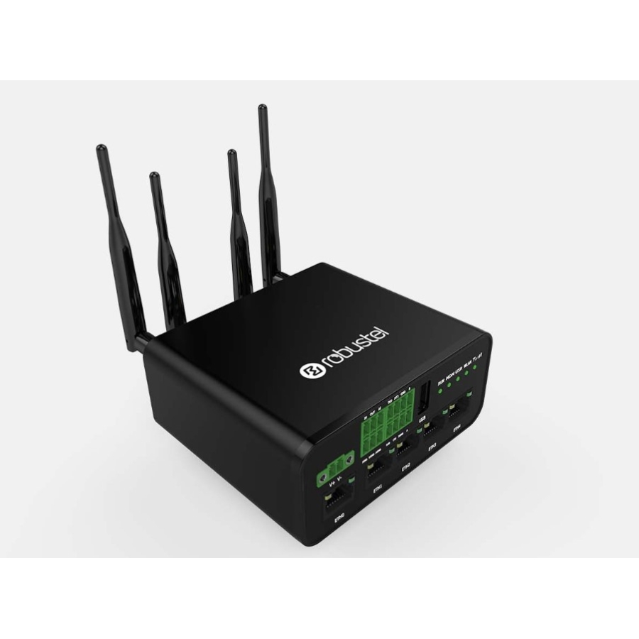 Robustel R1520 Industrial Dual SIM Cellular VPN Router w/ 5x LAN, GPS and E-Mark