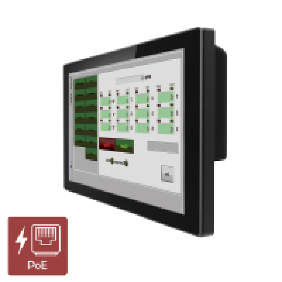 Winmate R12L100-PCM2-PoE 12,1" IP65 Industrie-PoE-Monitor mit P-CAP Touch