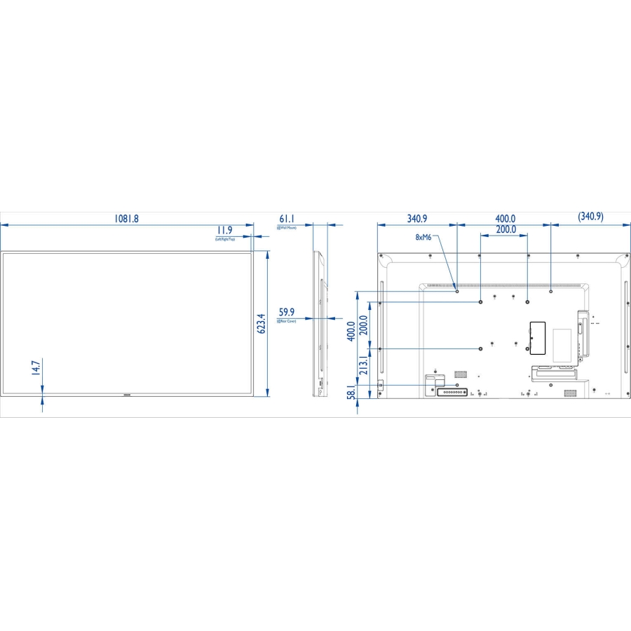 moniteur de signalisation LCD Full HD 48