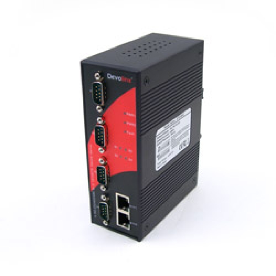 STE-604C-P Industrial 4-port RS232/422/485 to 2-port 10/100TX Device Server with one PoE Port 