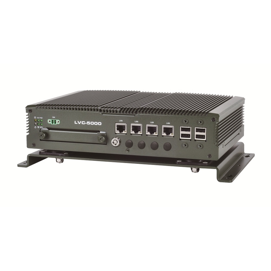 LVC 5000N4 Fanless Mobile Computer with Intel 847E CPU & 4 x PoE Ports 