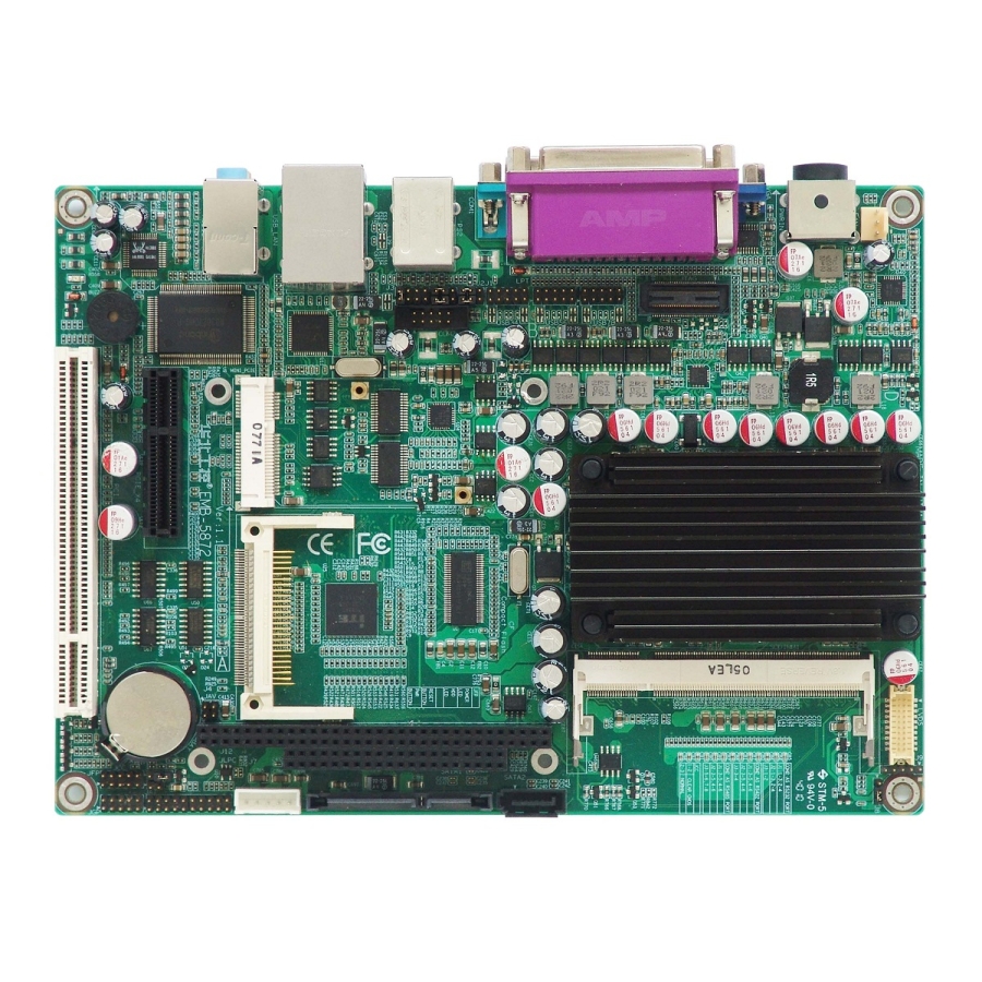 EMB-5872 5.25" EBX Intel Atom D510 1.66GHz SBC with PCI, PCIe[x4], LPC, PC/104 (Main View)