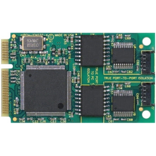 isolierte RS-485 PCI Express Mini-Karte mit 4 Anschlüssen und breiter Betriebstemperatur