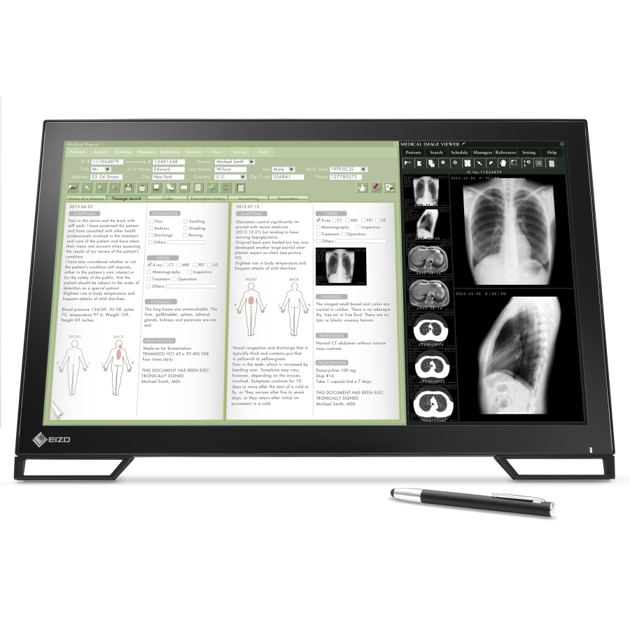 écran tactile multi-touch clinique 21" DICOM Preset