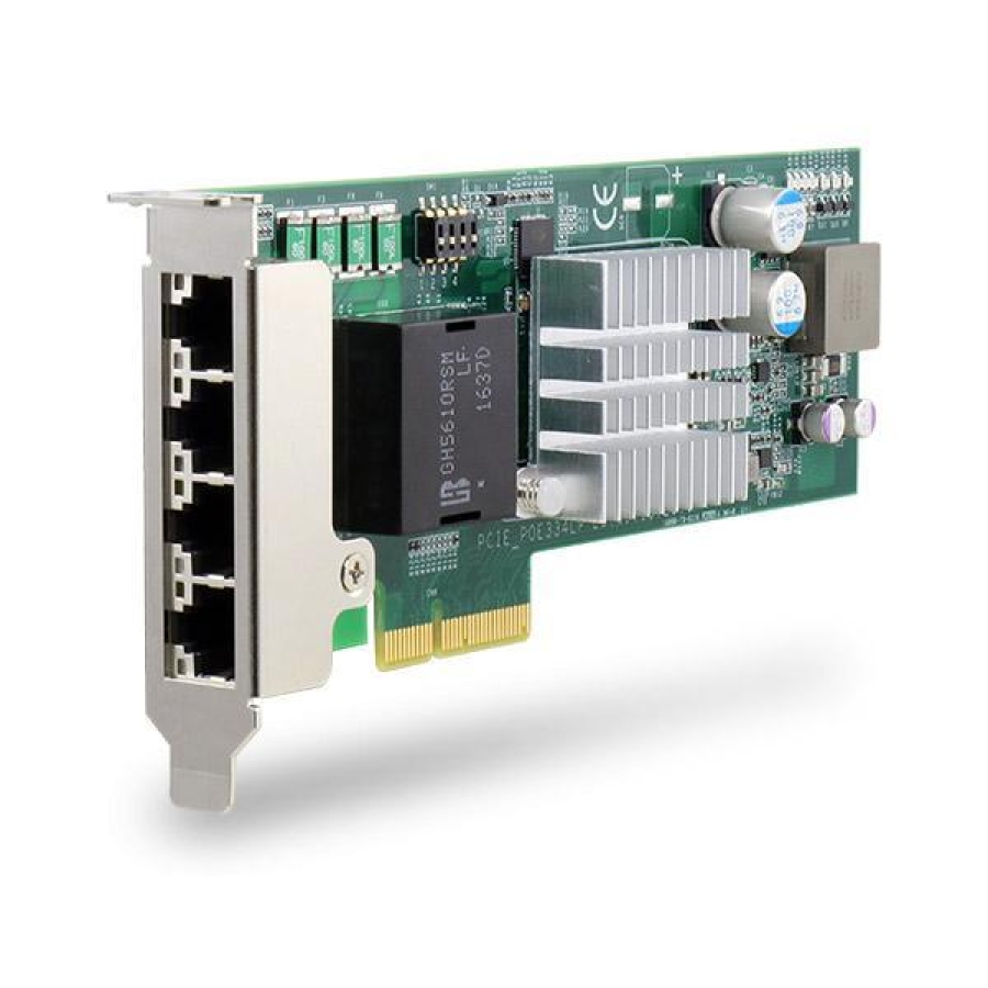 Neousys PCIe-PoE334LP Low-Profile Gigabit-Überwachungskarte mit 4 Anschlüssen in Serverqualität