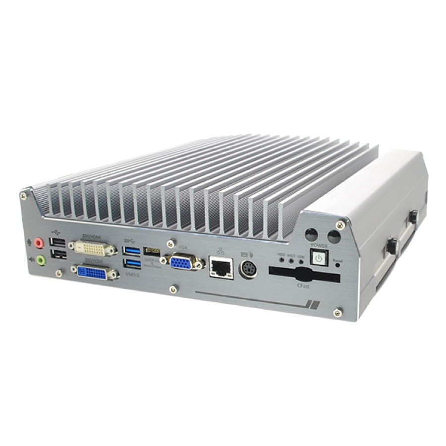 Fanless Surveillance Computer w/3rd Gen i7 Quad-core 16x PoE+ & 4x USB