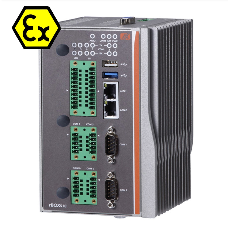 ATEX Certified DIN-Mount Intel Atom E3827 Fanless Computer System