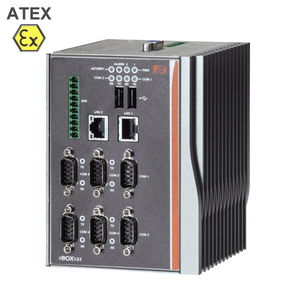 ATEX Certified DIN-Mount Intel Atom Z510/520PT Fanless Computer System