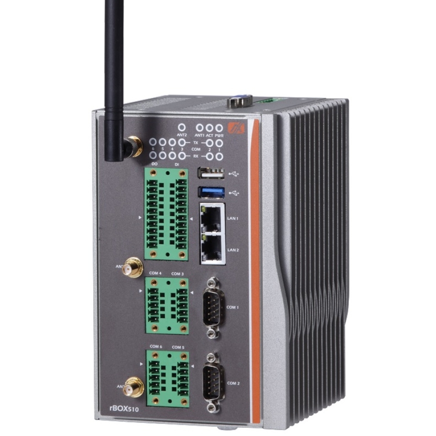 DIN-Mount Intel Atom E3827 Fanless Computer System w/ 6 COM