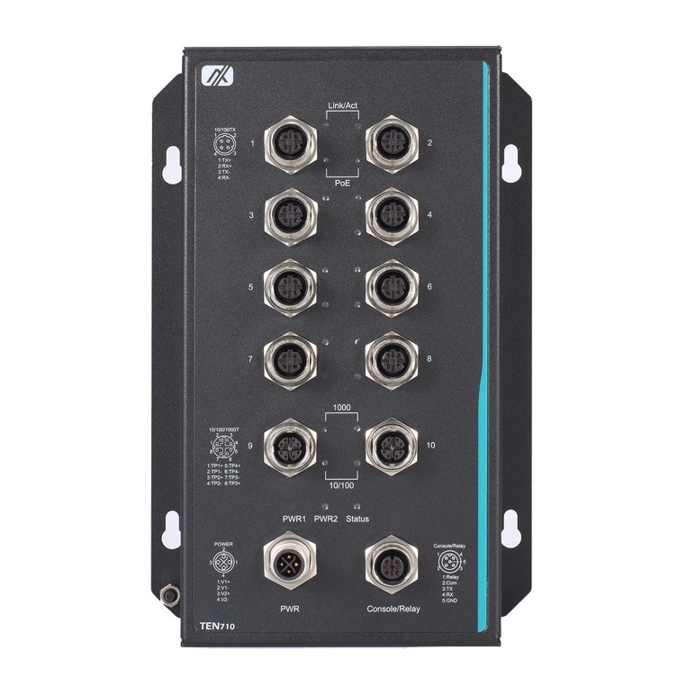 Axiomtek TEN710MW EN50155/EN45545-2 Certified Layer 2 Managed Ethernet Switch