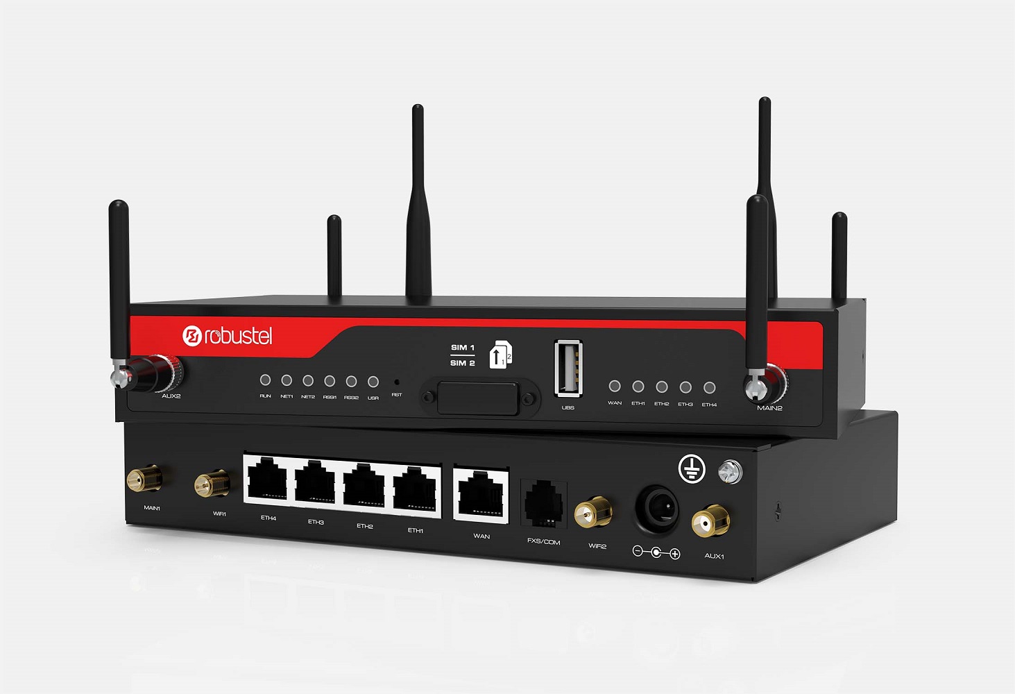 Robustel R2000 Ent Industrial Dual Module Cellular VPN Router with Voice.