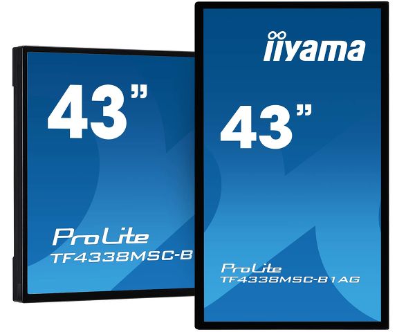 iiyama TF4338MSC-B1AG 43" 12pt Open Frame touch monitor with edge-to-edge glass