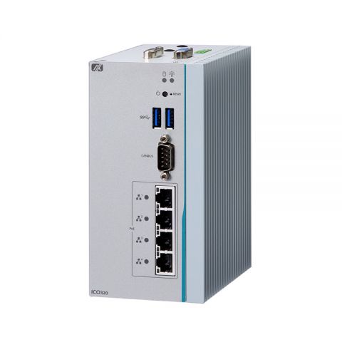PoE DIN-rail Fanless Embedded System with Intel Celeron CPU 