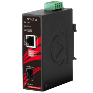 Antaira IMP-C1000-SFP-bt-24 Compact Ethernet-to-Fiber Media Converter w 12-55VDC