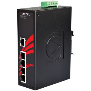 5 Port 10/100/TX Ethernet Switch with 4 x PoE+ Unmanaged Ext Temp