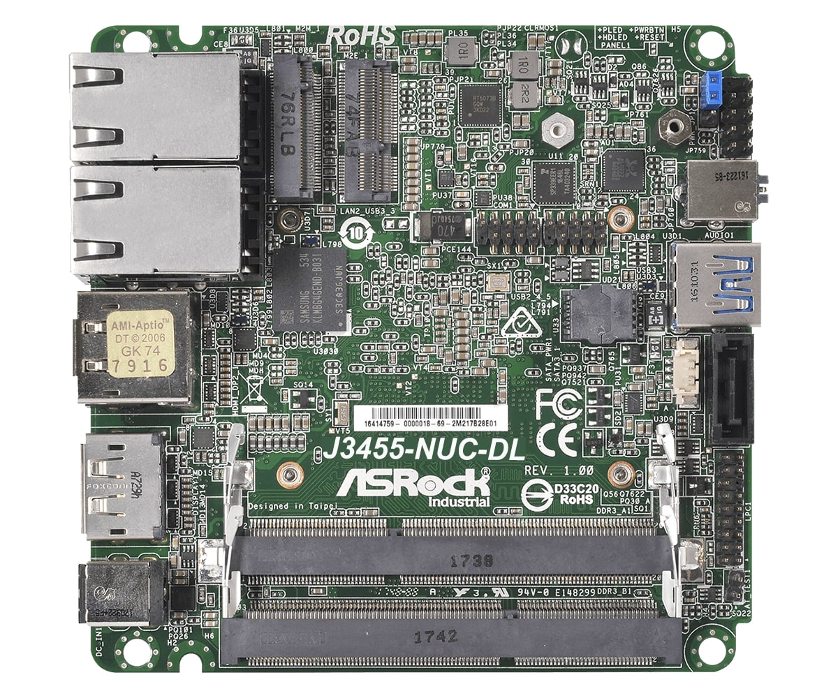 ASRock Industrial J3455-NUC-DL Intel Celeron J3455 NUC Motherboard - Assured Systems (UK)